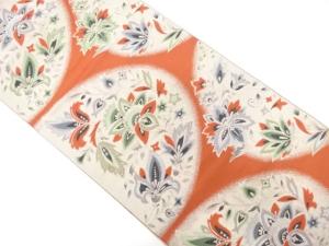 アンティーク　花更紗模様織り出し名古屋帯（着用可）
